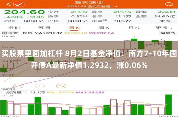 买股票里面加杠杆 8月2日基金净值：南方7-10年国开债A最新净值1.2932，涨0.06%